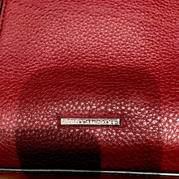 REBECCA MINKOFF Regan Leather Satchel Tote Handbag, wine colored - Picture 3 of 10